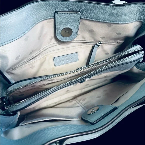 Kate Spade Jackson medium triple compartment satchel in powder blue - Picture 4 of 8